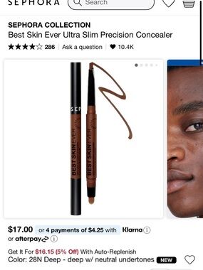 Sephora Collection Best Skin Ever Ultra Slim Precision Concealer - Deep Brown